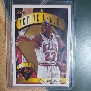 Pristine Condition Michael Jordan Bulls Trading Card Topps Active Leader